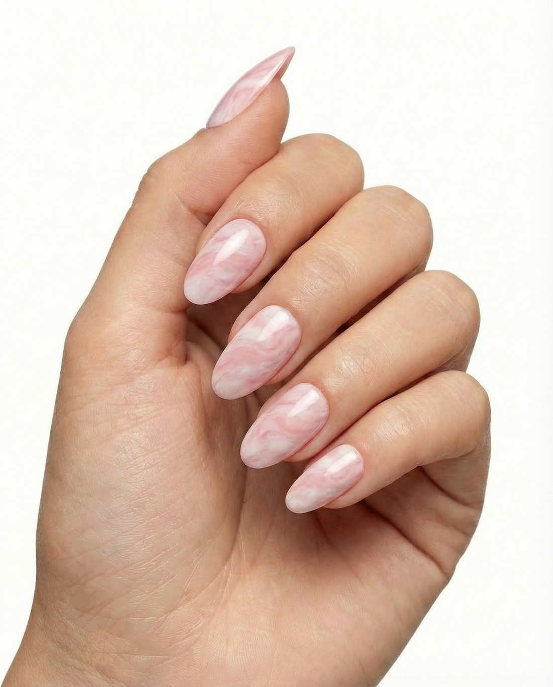 Press-Ons Roze Marmer